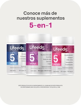 Inositol + Ácido Fólico + colágeno LIFEED5 Lifeed5 de 60 cápsulas