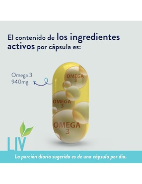 Omega 3 Liv Nutrition de 60 cápsulas