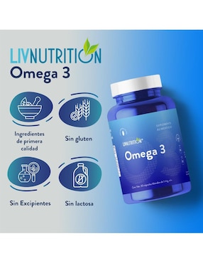 Omega 3 Liv Nutrition de 60 cápsulas
