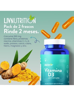 Vitamina D3 Liv Nutrition de 60 cápsulas