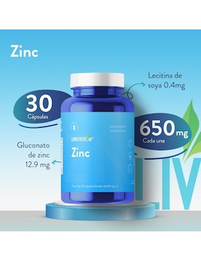 Zinc Liv Nutrition de 60 cápsulas