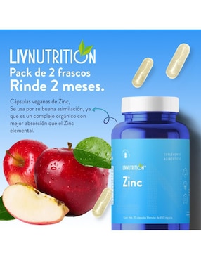 Zinc Liv Nutrition de 60 cápsulas