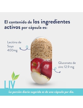 Zinc Liv Nutrition de 60 cápsulas