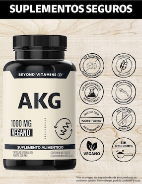 AKG Ácido Alfa Cetoglutárico Beyond Vitamins de 60 cápsulas