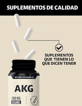 AKG Ácido Alfa Cetoglutárico Beyond Vitamins de 60 cápsulas