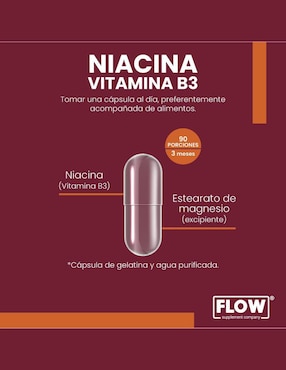 Niacina Flow con vitamina b3 de 90 cápsulas