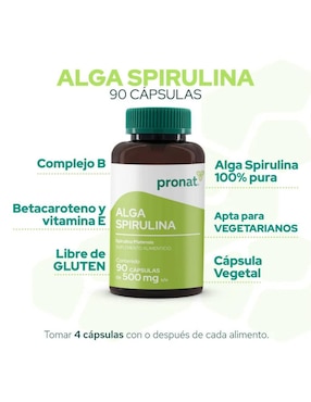Alga Spirulina Pronat de 90 cápsulas