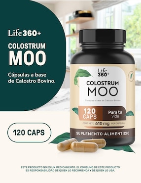 Colostrum Moo: Calostro bovino Life 360+ Life360+ con calostro bovino de 120 cápsulas