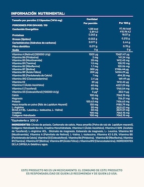 Men M4TUR3: Suplemento masculino a base de Colágeno, Maca, Creatina, Vitaminas y Minerales Life 360+ Life360+ de 220 cápsulas