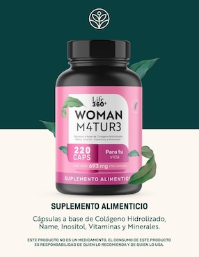 Woman M4tur3 Life360+ con colágeno hidrolizado de 220 cápsulas