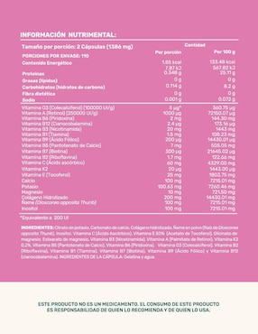 Woman M4tur3 Life360+ con colágeno hidrolizado de 220 cápsulas
