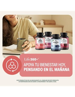 Skn q-10: colágeno hidrolizado con vitamina e y coenzima q10 life 360+ life360+ "con" colágeno hidrolizado "sabor" sin sabor "de" 220 cáp