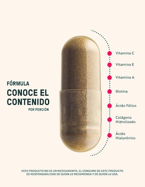 Collagen Vitamins: Colágeno hidrolizado + Vitaminas + Ácido fólico y Hialurónico Life 360+ Life360+ de 220 cápsulas