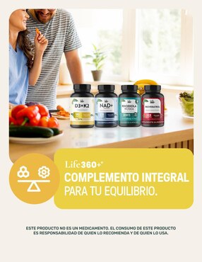 Suplemento D3+K2 Life360+ con vitaminas de 180 cápsulas