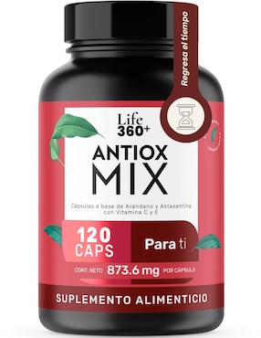 Antiox Mix: Suplemento a base de Axantina, arándano en polvo y Vitaminas Life 360+ Life360+ de 120 cápsulas