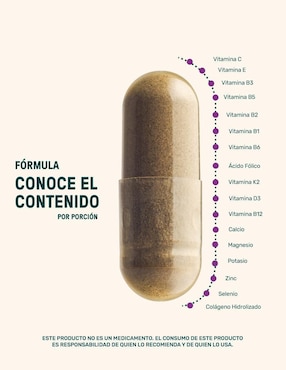 Folic-Acid Collagen: Colágeno hidrolizado + Ácido fólico + Vitaminas y minerales Life 360+ Life360+ de 220 cápsulas