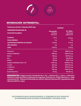 Woman Hr & Foli: Colágeno hidrolizado + Aminoácidos + Vitaminas y minerales Life 360+ Life360+ de 220 cápsulas