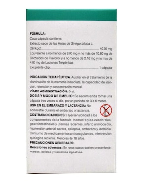 Ginkgo Biloba Lingnum Salud Natural de 30 cápsulas