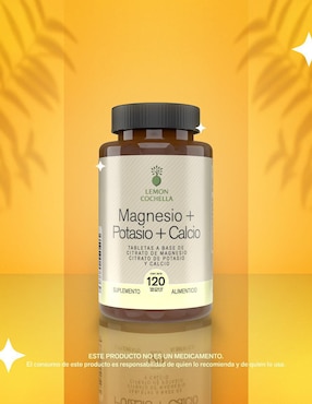 Citrato de Magnesio Citrato de Potasio + Calcio Lemon Cochella con Gluconato de Zinc, vitamina B6 y vitamina B2 de 120 tab