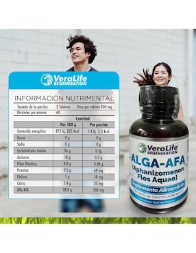 Alga Afa Veralife con vitaminas y minerales de 60 tabletas