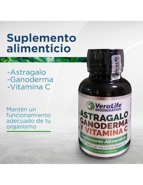 Astragalo Ganoderma y Vitamina C Veralife con astrágalo de 60 tabletas
