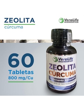 Zeolita Curcuma Veralife con cúrcuma de 60 tabletas