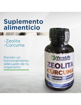 Zeolita Curcuma Veralife con cúrcuma de 60 tabletas