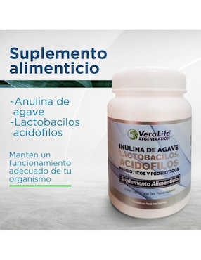 Inulina de Agave Veralife con inulina de agave, lactobacillus acidophilus de 300 g