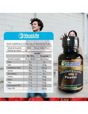 Cycloastragenol Fiestin Veralife con fisetina de 60 tabletas