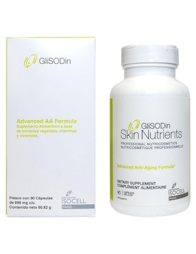 Glisodin Advanced Anti-Aging Formula Glisodin Skin Nutrients con aceite de krill sabor natural de 90 cápsulas
