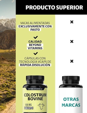 Calostro Bovino Grass Fed 20% Beyond Vitamins de 60 cápsulas