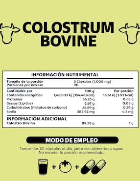 Calostro Bovino Grass Fed 20% Beyond Vitamins de 180 cápsulas