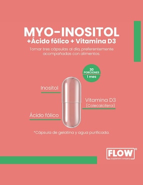 Myo Inositol + Ácido Fólico + Vitamina D3 Flow de 90 cápsulas