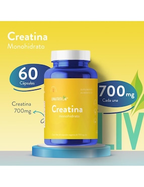 Creatina Monohidrato Liv Nutrition de 60 cápsulas