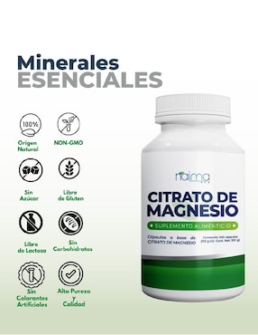 Citrato de Magnesio Naima de 200 cápsulas
