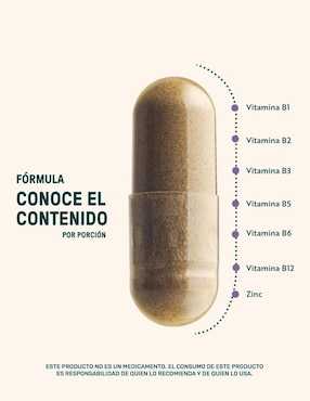 Vitamins-b grape: complejo b + zinc Life360+ con vitaminas y minerales de 220 cápsulas