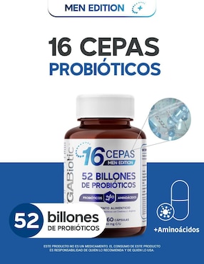 Probióticos y prebióticos con creatina men edition megabiotic Megabiotic de 60 cápsulas