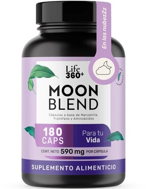 Moon Blend: Cápsulas a base de manzanilla en polvo, Magnesio y aminoácidos Life 360+ Life360+ con triptófano de 180 cápsulas