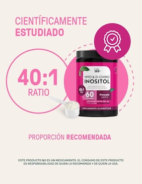 Myo & D-Chiro Inositol en polvo Mezcla 40:1 Life360+ d-chiro inositol en polvo mezcla 40:1 de 246.6 g
