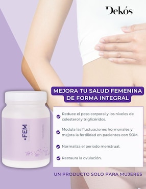 +FEM Dekós con myo-inositol y d-chiro inositol sabor naranja de 150 g