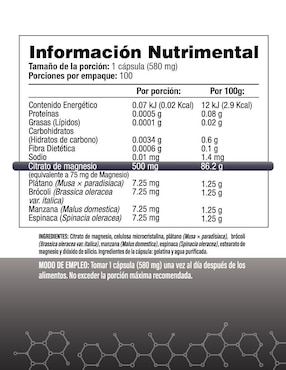 Citrato de Magnesio Citramag Salud & Vida Mx con citrato de magnesio de 100 cápsulas
