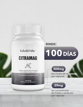 Citrato de Magnesio Citramag Salud & Vida Mx con citrato de magnesio de 100 cápsulas