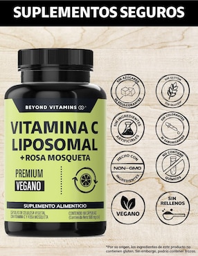 Vitamina C Liposomal con Rosa Mosqueta Vegano Beyond Vitamins de 60 cápsulas