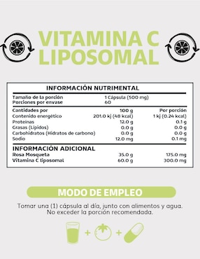 Vitamina C Liposomal con Rosa Mosqueta Vegano Beyond Vitamins de 60 cápsulas