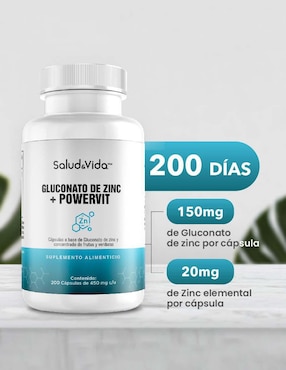 Gluconato de Zinc - Salud & Vida MX Salud & Vida Mx de 200 cápsulas