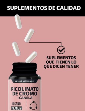Picolinato de Cromo con Canela Beyond Vitamins de 60 cápsulas