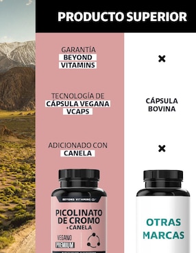 Picolinato de Cromo con Canela Beyond Vitamins de 60 cápsulas