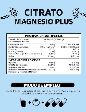 Citrato de Magnesio Plus con Piperina Beyond Vitamins de 180 cápsulas