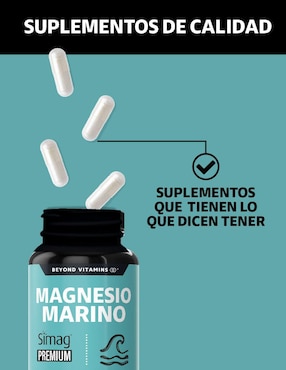 Magnesio Marino Plus Natural SIMAG con Piperina Beyond Vitamins de 60 cápsulas