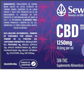Gotas CBD Sin Thc Sewari sabor coco de 30 ml